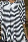 Made in Italy Perfect Breton V Long Sleeve Top Dark Denim - ** 